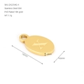 Oval 18K gold plated stainless steel letter X pendant with detailed size dimensions - Letter X(ZA2254G-X) / Pendant Only / Gold