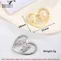 Hohlherz-Anhänger in Gold und Silber mit Jungen- und Mädchen-Silhouette für Armbänder - Junge und Mädchen Hand in Hand Stil (KLJ2381-Z) / Gold