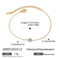 Gold Blue Rectangle Gemstone Bracelet (JDB0212019-12)