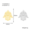 Hamsa Hand pendant set in gold and silver finish with hollow cut-out design - Style 5