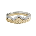 Set di anelli dal design a montagna in rame e zirconi scintillanti in oro e argento - US 5 / Oro + Bianco