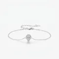 Elegantes S925 Sterlingsilber Armband mit einem birnenförmigen Zirkonia-Anhänger - Klassischer Wassertropfen-Stil / 925er Silber