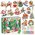 DIY Weihnachten Diamant Malerei Schlüsselanhänger Set mit 12 festlichen Nikolaus-Motiven - Stil A Weihnachten Diamant Schlüsselanhänger 15Stk/Box