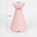 Pink plastic flower bucket with vertical pleated texture for floral arrangements - Handmade Flower Bouquet Vase (1 Piece) Pink; Flower Bucket