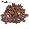 Dark brown wooden cross beads for jewelry making 20x14mm wood cross charms - Retro Rosewood Color