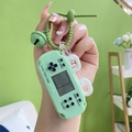 Portachiavi mini console Tetris verde menta con cinturino in silicone e campanello - Verde