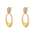 Eleganti orecchini a goccia dorati con borchie in cristallo e pendenti in metallo - Stile a Goccia con Zirconia (VE1425 Oro)