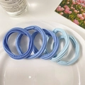 Set of four gradient blue seamless ponytail holders in high elasticity knitted fabric - 1178F Blue Gradient (5 Pcs OPP Bag)
