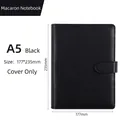 A5 black textured leather notebook cover with belt buckle closure 177x235mm size - A6 Casing / A5 - Black (single Shell)
