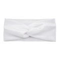 Cross-twisted white velvet headband for women in soft knitted fabric hair accessory - White