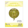 22 inch 4D disco foil balloon in metallic gold finish for party and event decoration - 4D Gold Disco Ball