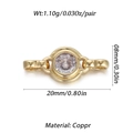 Gold plated sun pendant connector with clear crystal for DIY jewelry making and necklaces - Gold Round Clear Zirconia Connector