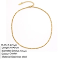 Golden stainless steel Figaro chain necklace for women with 3mm diameter and 45cm length - 3mm Figaro Chain / Gold