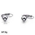 8mm silver ball clip-on earrings in polished stainless steel for non-pierced ears - 8mm Silver U-Clip Style