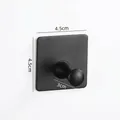 Matte black stainless steel 4.5cm square adhesive hook with no-drill wall mounting - Square Mirror Hook [Black]