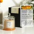 Osmanthus scented candle with glass dome and 160g soy wax in minimalist black gift box - Osmanthus / Yellow