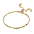 Bracciale minimalista a catena serpente placcato oro con chiusura a scorrimento regolabile - Bracciale Regolabile Con Cursore / Oro (KB132744-ZC)