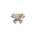 Elegant gold butterfly brooch with four pear-shaped clear crystals and fine diamond accents - Gold Butterfly Style (90256)