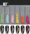 Vibrant six-color metal nail art chain set including pink and blue jewelry chains - 07# Bright Color Thin Metal Chains