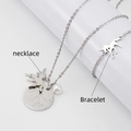 Poliertes Edelstahl-Schmuckset aus Halskette und Armband mit Einhornanhänger und Perle - Einhorn Halskette und Armband Set