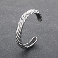 Silver twisted rope titanium steel cuff bracelet in a vintage open design for men - Steel (KB1862272-KJX)