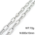 Silver stainless steel cuban chain necklace 600x10mm with lobster clasp and 72g weight - Necklace 60cm / Silver