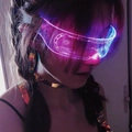 Cyberpunk LED glowing glasses with pink and blue lights for futuristic cosplay party - Dual Button Control Multicolor