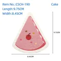 Cake shaped wood pulp sponge dish scrubber with pink frosting design, size 9.75x8.45 cm - Cake