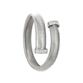Silver-toned spiral hip-hop bracelet with sparkling rhinestones on the tips - 12mm Silver Cross Bangle