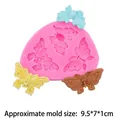 Stampo in silicone rosa con tre farfalle per decorazione torte e creazioni in resina fai da te - Stile 4-Tre Farfalle / Rosa
