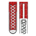 3D printed red sneakers socks with white shoelaces and striped heel pattern - Canvas Shoe - Red (Single Side)