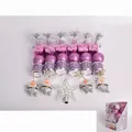 Dettaglio di addobbi natalizi rosa e viola con puntale d'argento e confezione regalo - 29 Pezzi / Viola