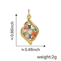 Detail view of 18K gold plated flower pendant with colorful zircon stones and dimensions - Style A
