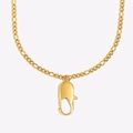 Collier minimaliste en acier inoxydable plaqué or 18 carats avec pendentif mousqueton - Grand Collier DIY à Fermoir Mousqueton-Or / Doré