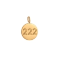 Gold plated 222 angel number pendant made of durable stainless steel with polished finish - Number 222 Pendant