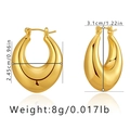 Detailed view of chunky gold teardrop earrings with dimensions 3.1cm by 2.45cm and 8g weight - Chunky Mirror Teardrop / Gold