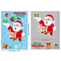 Weihnachts-Fensteraufkleber Set mit Weihnachtsmann und Rentier, 20x30cm Bogengröße - BQ296 Weihnachtsmann und Rentier