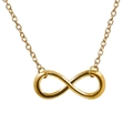 Collana con simbolo dell'infinito in elegante finitura dorata e pendente lucido - Stile Infinito Liscio Oro