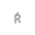 Minimalist silver twisted rope texture letter R pendant in stainless steel finish - Steel-Letter R