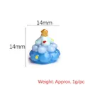 Miniature blue resin Christmas tree charm with gold star and size marking of 14mm - Gradient Blue