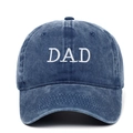 Casquette de baseball en denim délavé bleu marine avec broderie DAD de style vintage - Réglable / Bleu marine