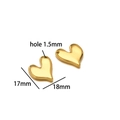 18K gold plated stainless steel heart charm with dimensions 17mm by 18mm for DIY jewelry - Gold Heart 04