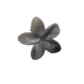 Grey marble texture frangipani flower hair claw clip with 4cm glitter resin finish - Marble Dark Grey