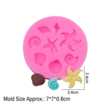 Roze siliconen mal oceaanserie met zeester en schelpen voor fondant en klei - Roze