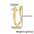 925 sterling silver star-shaped nose clip with cubic zirconia in gold finish - Cross-Gold