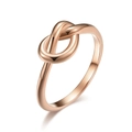 Polished rose gold love knot ring with smooth metallic finish on white background - 4# / Rose Gold