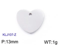 Colgante de corazón de acero inoxidable pulido KLJ107-Z de 13 mm de talle macro - 13*11mm(KLJ107-Z) / Color acero