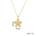 Collana con girasole dorato e zirconi, altezza 22,5 mm e un peso totale di 4,2 g - Oro/Zirconia Bianca