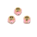 Pink evil eye beads in 8mm gold stainless steel for custom jewelry making sets - Gold Base Pink
