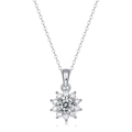 Classic 1 carat moissanite sunflower pendant necklace in 925 sterling silver finish - 925 Silver / 1 Carat Moissanite